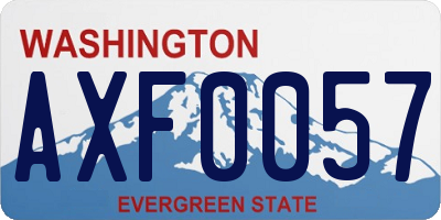 WA license plate AXF0057