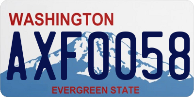 WA license plate AXF0058
