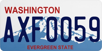 WA license plate AXF0059