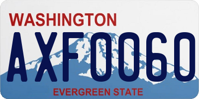 WA license plate AXF0060