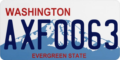 WA license plate AXF0063