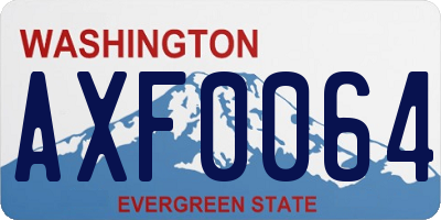 WA license plate AXF0064