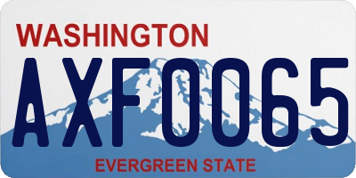 WA license plate AXF0065