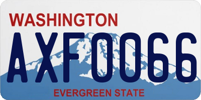 WA license plate AXF0066