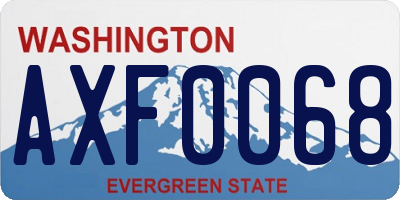 WA license plate AXF0068