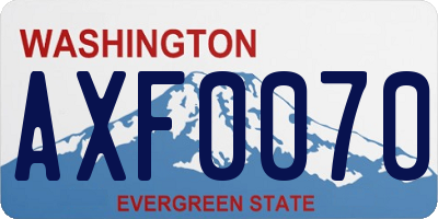 WA license plate AXF0070
