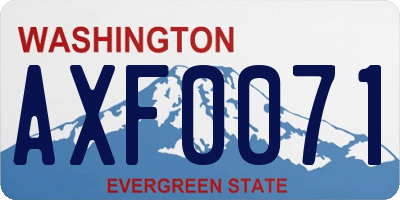 WA license plate AXF0071