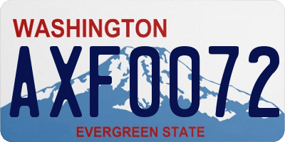 WA license plate AXF0072