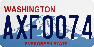 WA license plate AXF0074