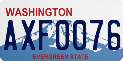 WA license plate AXF0076