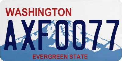 WA license plate AXF0077