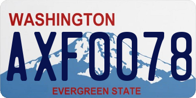 WA license plate AXF0078