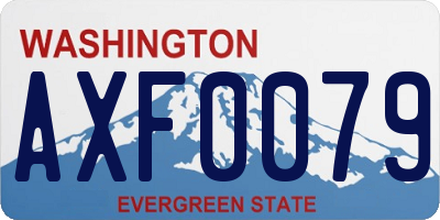 WA license plate AXF0079