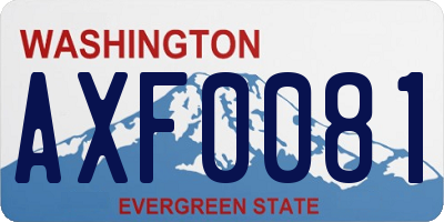 WA license plate AXF0081