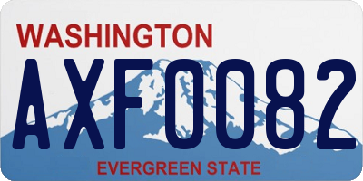 WA license plate AXF0082