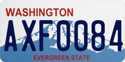 WA license plate AXF0084