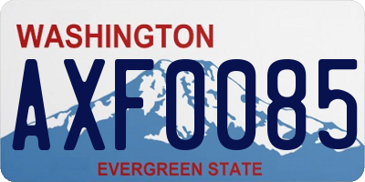 WA license plate AXF0085