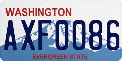 WA license plate AXF0086