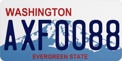 WA license plate AXF0088