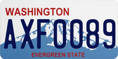 WA license plate AXF0089