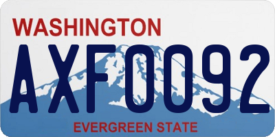 WA license plate AXF0092