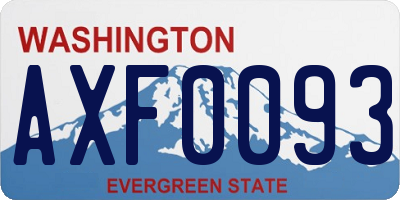WA license plate AXF0093
