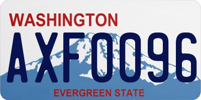 WA license plate AXF0096