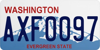 WA license plate AXF0097