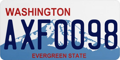 WA license plate AXF0098