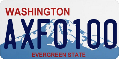 WA license plate AXF0100