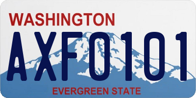 WA license plate AXF0101