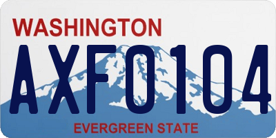 WA license plate AXF0104