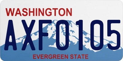 WA license plate AXF0105