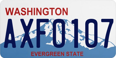 WA license plate AXF0107