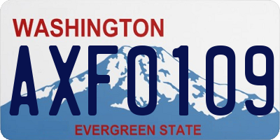 WA license plate AXF0109