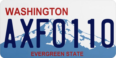 WA license plate AXF0110