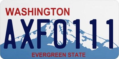 WA license plate AXF0111
