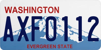 WA license plate AXF0112