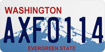 WA license plate AXF0114