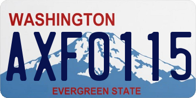 WA license plate AXF0115