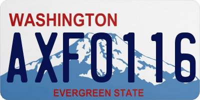 WA license plate AXF0116