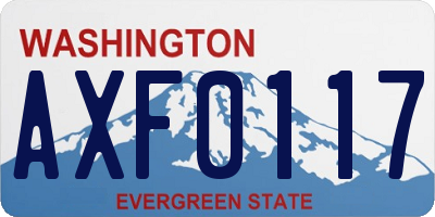 WA license plate AXF0117