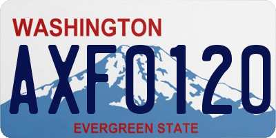 WA license plate AXF0120