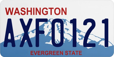 WA license plate AXF0121