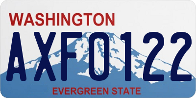 WA license plate AXF0122