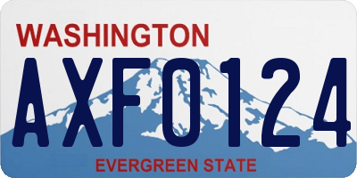 WA license plate AXF0124
