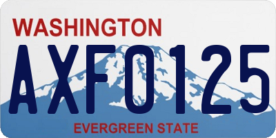WA license plate AXF0125