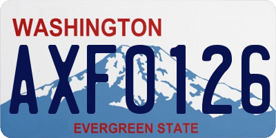 WA license plate AXF0126