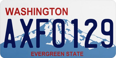 WA license plate AXF0129
