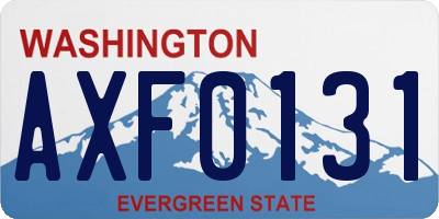 WA license plate AXF0131
